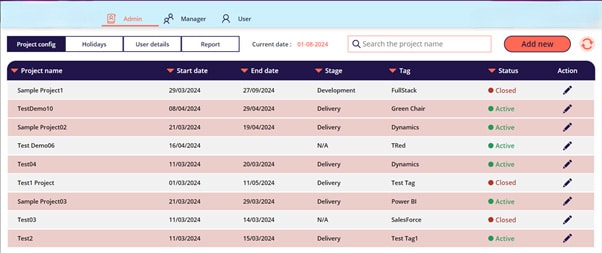 Screenshot representing a Time sheet for professional services used for tracking hours worked