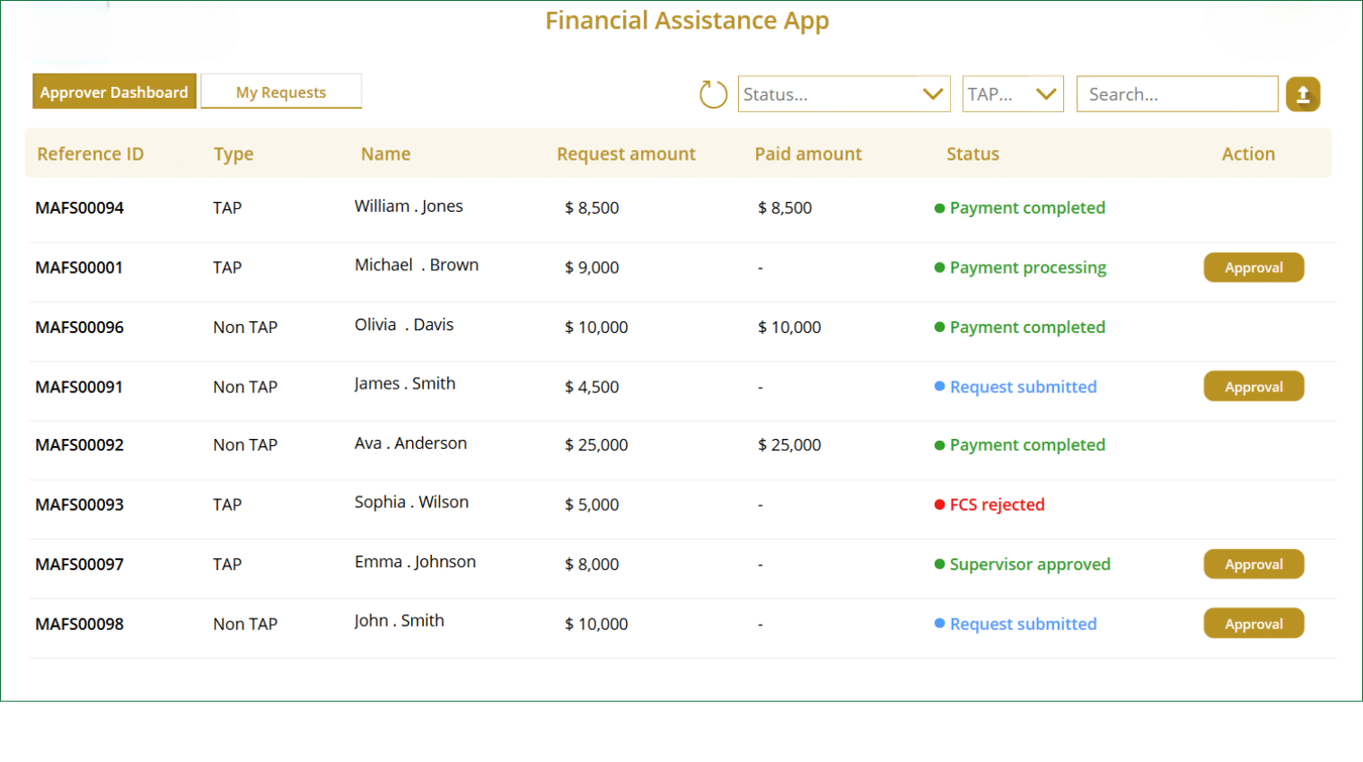 Finance Assistance Screenshot.