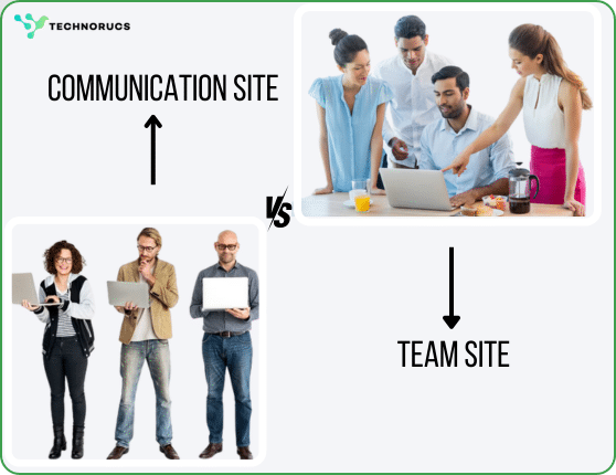 Communication site vs team site.